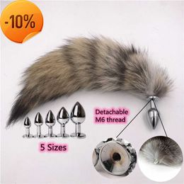 New Massage Metal Detachable Anal Plug Sexy Toy with 40cm Fox Tail Adult Erotic Bdsm Butt Plug for Woman Man Couple Cosplay Flirt Sexy Product