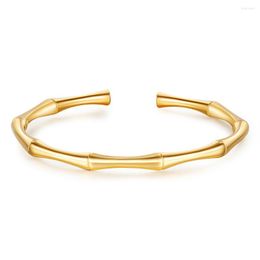 Bangle Stainless Steel Gold Colour Bamboo Joint Bangles 2023 Trend Bracelet For Women Men Romantic Wedding Party Gift Fashion Jewellery