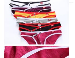 Underpants Wholesale Low Price 6pcs/lots Men's Ice Filament Breathable Comfortable Mesh U Convex Brief Underwear 11.05k