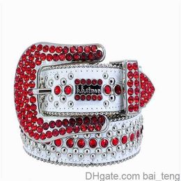 Brand Designer belt bb belt bb simon belt mens belt for women shiny diamond belts black on black blue white multicolour with bling rhinestones as gift 3x