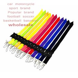 Keychains 150pcs Car Motorcycle Sports Brand Lanyard For Mobile Phone Key Chain ID Card Support Mixed Wholesale