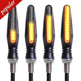 New 2PCS Universal LED Motorcycle Turn Signal Light 12V IP68 Waterproof Amber Flasher Indicator Blinker Rear Lights Lamp Accessories