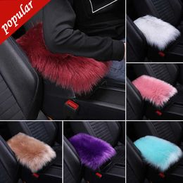 New Universal Car Center Console Cover Furry Armrest Mat Pad Cover Winter Warm Soft Fluffy Auto Center Console Protector Interior