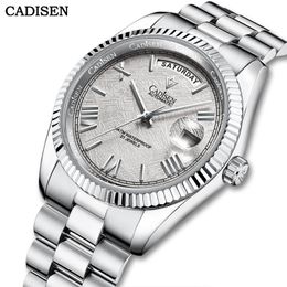 Wristwatches CADISEN Men Watch Stainless Steel Day Date Automatic Mechanical Luxury Sapphire Crystal Miyota Movement Waterproof For