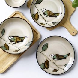 Bowls Japanese Ceramic Plate Bowl Dish Personalised Deep Eating Creative Underglaze Colour Tableware Fruit