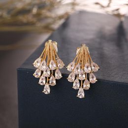 Backs Earrings Fashion Korean Elegant Cubic Zirconia Clip On Without Pierced For Women Temperament Personality Ear Clips Party Jewellery