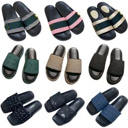 New woven slippers classic mens designer sandals women luxury platform shoes summer sexy fashion beach shoes outdoor comfortable casual shoes leather letter flats