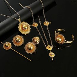 Necklace Earrings Set Ethiopian Gold Color Ethnic Habesha Traditional Festival Africa Women's Wedding