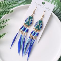 Dangle Earrings & Chandelier Vintage Bohemian Style Fashion Colour Pattern Geometric Drop Shape Tassel 2023 Gypsy Jewellery Gift