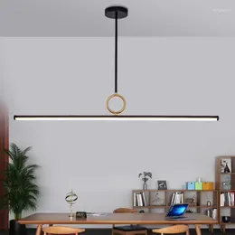 Pendant Lamps Modern Minimalist Dining Room Chandelier Creative Bar Personality Straight Living LED Lighting