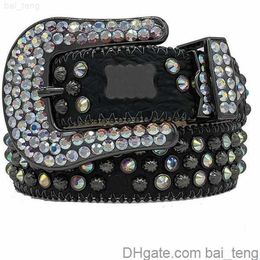 Top Designer Bb Belt Simon Belts for Men Women Shiny diamond belt Black on Black Blue white multicolour with bling rhinestones as gift 4x