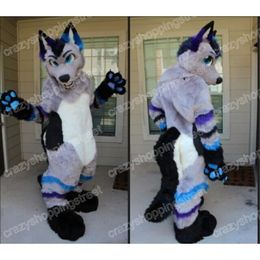 halloween husky Wolf Mascot Costume Cartoon Character Outfits Suit Adults Size Christmas Carnival Party Outdoor Outfit Advertising Suits