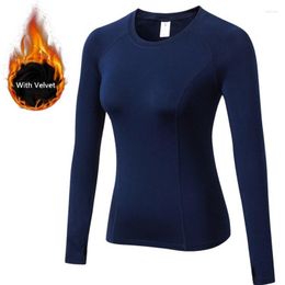 Active Shirts Fanceey Womens Long Johns Winter Thermal Underwear For Women Thick Warm Slim Fitness Running T-Shirt
