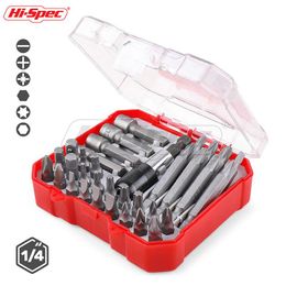 Schroevendraaier HiSpec Screwdriver Bit Set Magnetic 25mm 50mm Long Screwdriver Bit Adapter Tool Extension Bit Holder Screwdriver Bits in Case