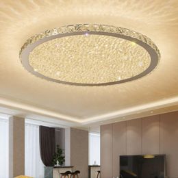 Wall Lamp Led Round Crystal Ceiling Light Simple Bedroom Luxury In The Living Room Atmospheric Smart Ultra-Thin