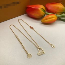 Luxury Brand Pendant Letter Flowers Pendant Necklace Designer Fashion Gold Plate Simple Necklaces Wedding Party Crysatl Jewerlry Necklace VN-0126