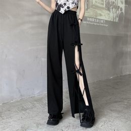 Women's Pants Ins Harajuku Bow Hollow Out Y2k High Street Sweatpants Oversize Women'S Vintage Sweat Jumpsuits Joggers Goth