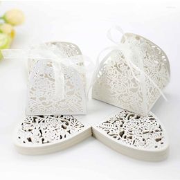 Gift Wrap 50pcs Wedding Box Hollow Out Paper Candy Boxes Mariage Boda Birthday Party Favors Baby Shower Event Supplies Chocolate Bags