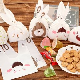 Gift Wrap 25Pcs/lot Long Ear Candy Bags Cookie Biscuit Packaging Supplies Small Snack Bag Wedding Party Favor