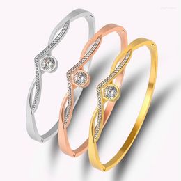 Bangle Bracelets For Women Stainless Steel Jewellery Bracelet Hollow Buckle Gold Gife