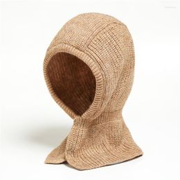 Scarves Winter Women Knitted Cotton Cap Scarf High Quality Warm Outdoor Unisex Muffler Solid Ring Hats Snood Hat Collar BufandaScarves Kimd2