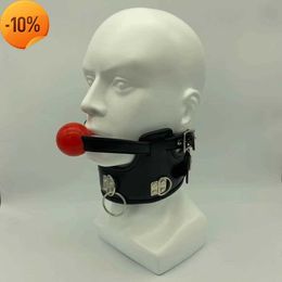 Massage Slave Bondage Leather Choker Necklace Erotic Accessory with Silicone Gag Ball Sex Toys for Fetish Bdsm Adults Games Sexyshop