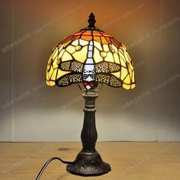 Table Lamps Free Delivery To Europe Paragraph Dragonfly Glazed Small Tiffany Lamp Bedroom Study Desk Antique Children's Bedside