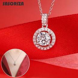 S925 sterling silver necklace 1.0ct 2.0ct 3.0ct 5.0ct moissanite round pendant necklaces for women Jewellery