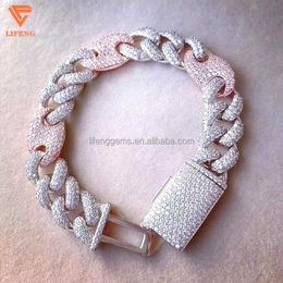 Lifeng Jewelry 16mm 8inches Pig Nose Chain Luxury Silver Cuban Bracelet Moissanite Bracelet Cuban Bracelet Moissanite