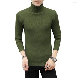 Men's Sweaters High Quality Men's Turtleneck Sweater Knitting Pullovers Rollneck Knitted Warm Men Jumper Slim Fit Mens Clothing