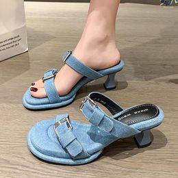 Slippers 2023 Women High Heels Platform Slingback Summer Shoes Sandals Designer Flip Flops Chunky Sexy Pumps Slides