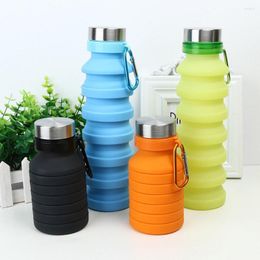 Water Bottles 20pcs 550ML Folding Bottle Portable Retractable Silicone Coffee Outdoor Travel Drinking Sport Drink Kettle