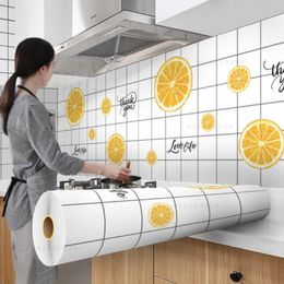 Wallpapers Kitchen Oil Proof Sticker Self-adhesive High Temperature Resistant Wallpaper Desktop Waterproof Firewall Paper