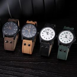 Wristwatches Brand Men Watch Mans Clock Men's Date Leather Strap Watches Sport Quartz Military Wristwatch WatchWristwatches