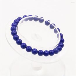 Strand Dark Blue Artificial Resin Honey Wax Imitated Ambers Round Bead Bracelet 8mm 10mm Women Accessories 7.5 Inch Y111