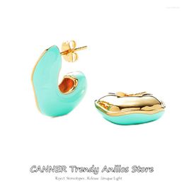 Stud Earrings CANNER Big Luxury Drip Oil Enamel Gold Colour For Women Party Ear Studs 2023 INS Trendy Jewellery Pendientes