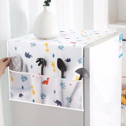 Storage Bags Multipurpose Refrigerator Washing Machine Transparent Cartoon Printing Dust Proof Cover Household Decorate Hanging BagStorage