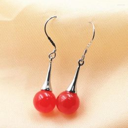 Dangle Earrings Statement 2 Pairs Long Drop Earring For Women 10mm Round Beads Tassel Natural Stone Jades Jewellery Gift A714