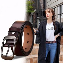 Belts Fashion Casual Wild Skirt All-match Pants Bands Ladies Dress Genuine Leather Belt Metal Buckle Waistband