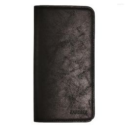 Wallets Ultra-thin 2023 Top Men Pu Leather Long Man Bag Purse Slim Wallet Male Clutch Business Card Holder High Capacity Pocket