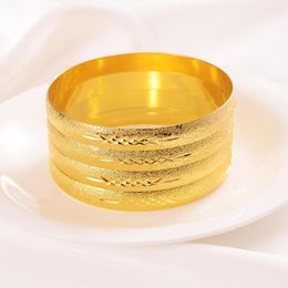 Bangle 4PCS 24k Gold For Women Dubai Bride Wedding Ethiopian Bracelet Africa Arab Jewellery Charm