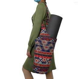 Outdoor Bags Fashion Yoga Mat Carry Bag Wear-resistant Canvas Pilates Knapsack Thickened Printing Breathable Fitness Supplies