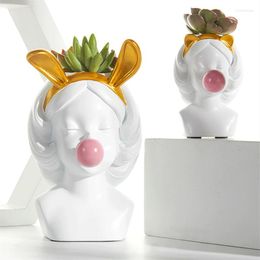 Vases Flower Pot Multi- Plant Potware Cute Creative Simple Interior Decoration Green Potted Ins Small