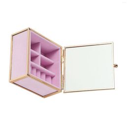 Jewellery Pouches Showcase Display Trays Gold Framed Drawer Organiser For Bracelets Watches Hair Clips