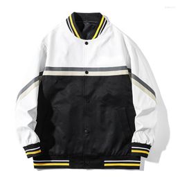 Men's Jackets Fashion Men's Baseball Jacket Button Contrast Rib Sleeve Casual Bomber 2023 Spring And Autumn Loose Coat M-8XL