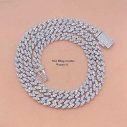 Sell Drop Shipping Wholesale Price 1row Round Corner S925 Iced Out Vvs Diamond Hip Hop 8mm Moissanite Cuban Link Chain