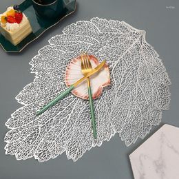 Table Mats 6Pcs/Lot Leaf Pattern Placemat Coffee PVC Home Party Decoration Washable Drink Coasters Pad Kitchen Decor CD011