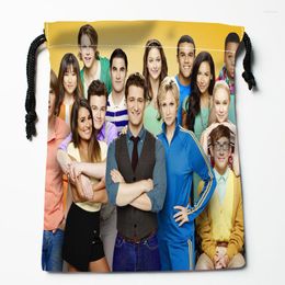 Storage Bags Custom Glee TV Drawstring Wedding Party Christmas Gift Pouches Packing 18x22cm Satin Fabric Bag 12.2