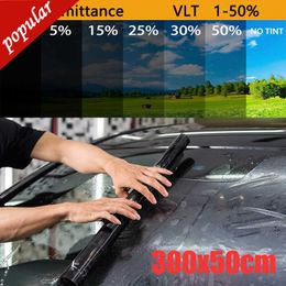 New 300cmx50cm 1/5/15/25/35/50 Percent VLT Window Tint Film Glass Sticker Sun Shade Film for Car UV Protector Foils Sticker Films