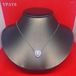 Chains Fashion 925 Sterling Silver Ladies Brand Purple Top Quality For Women Heart Shape Party Details Necklace Jewelry
